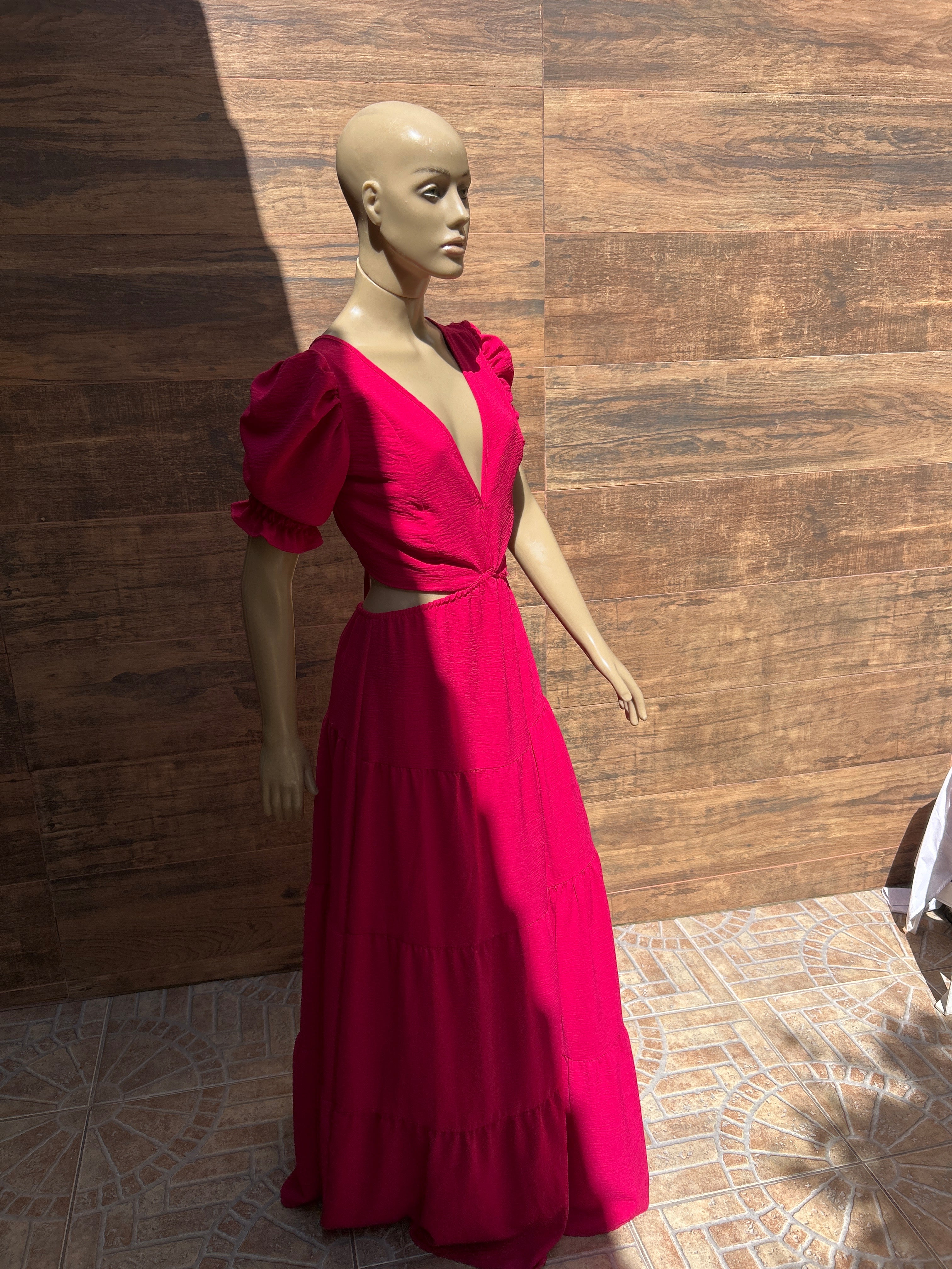 Vestido longo pink