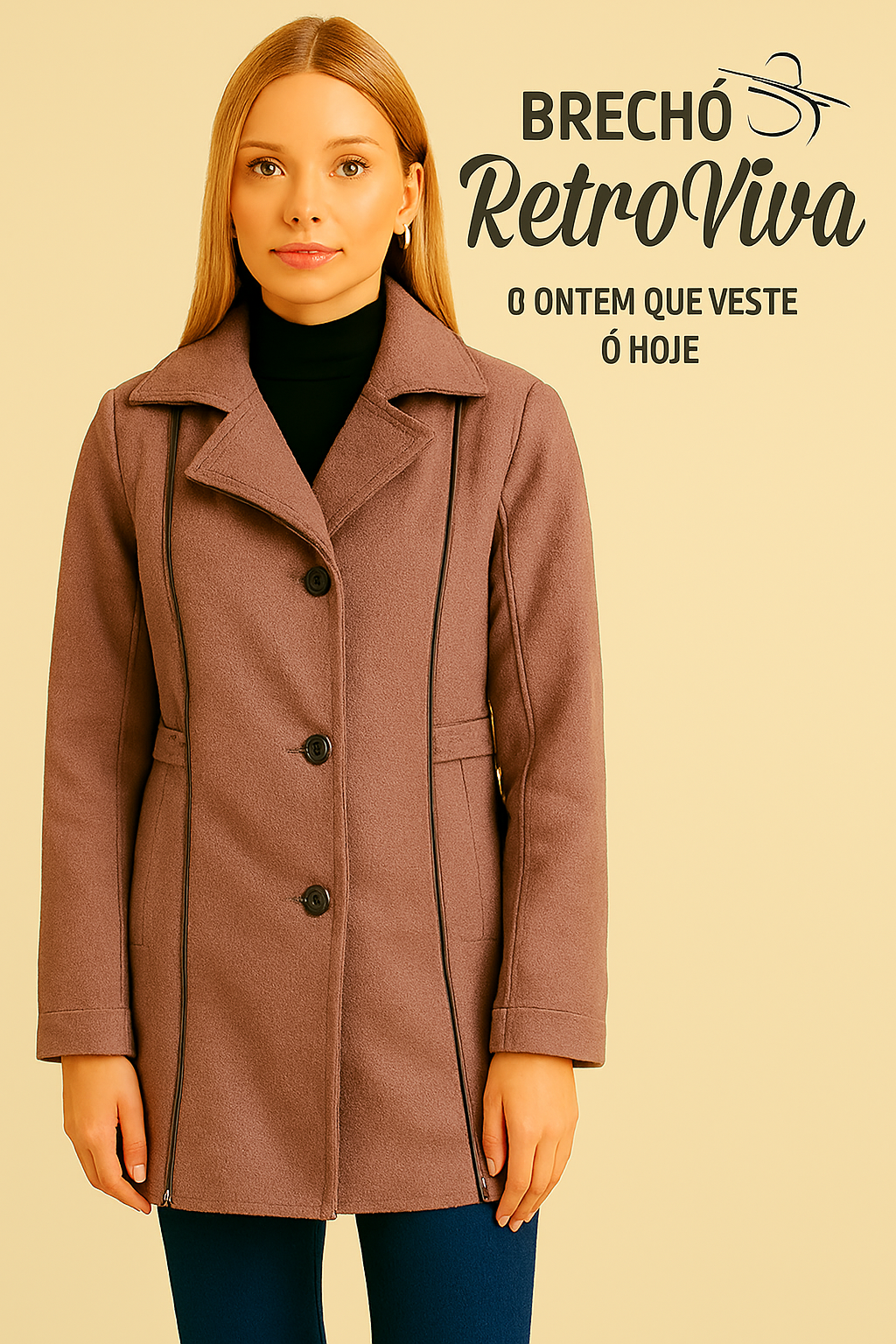 Casaco em tom mauve - TAM P,M