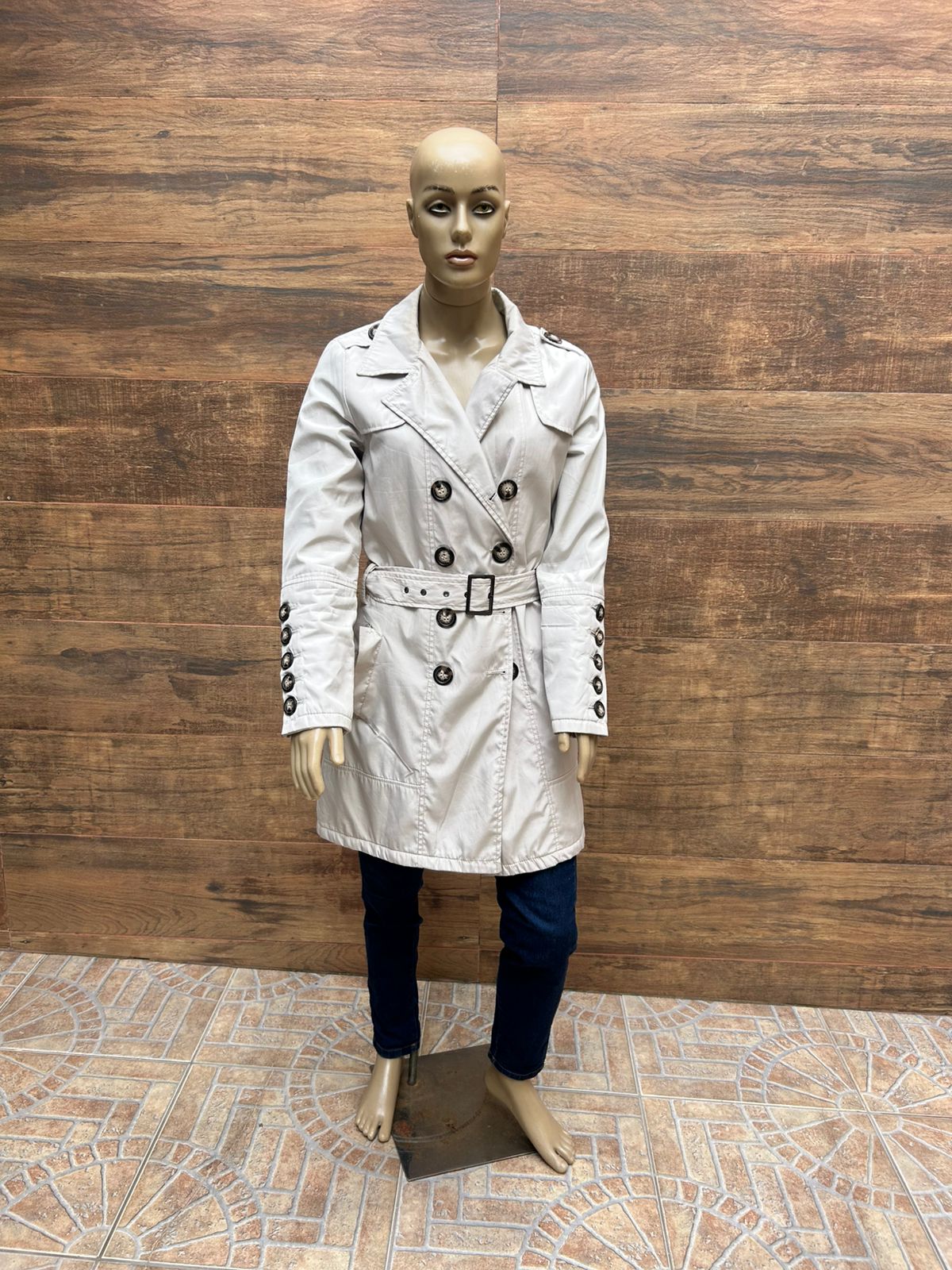 Parca Trench coat bege claro - TAM M