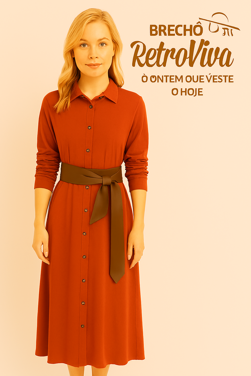 Vestido longo tipo chemise - TAM M, G