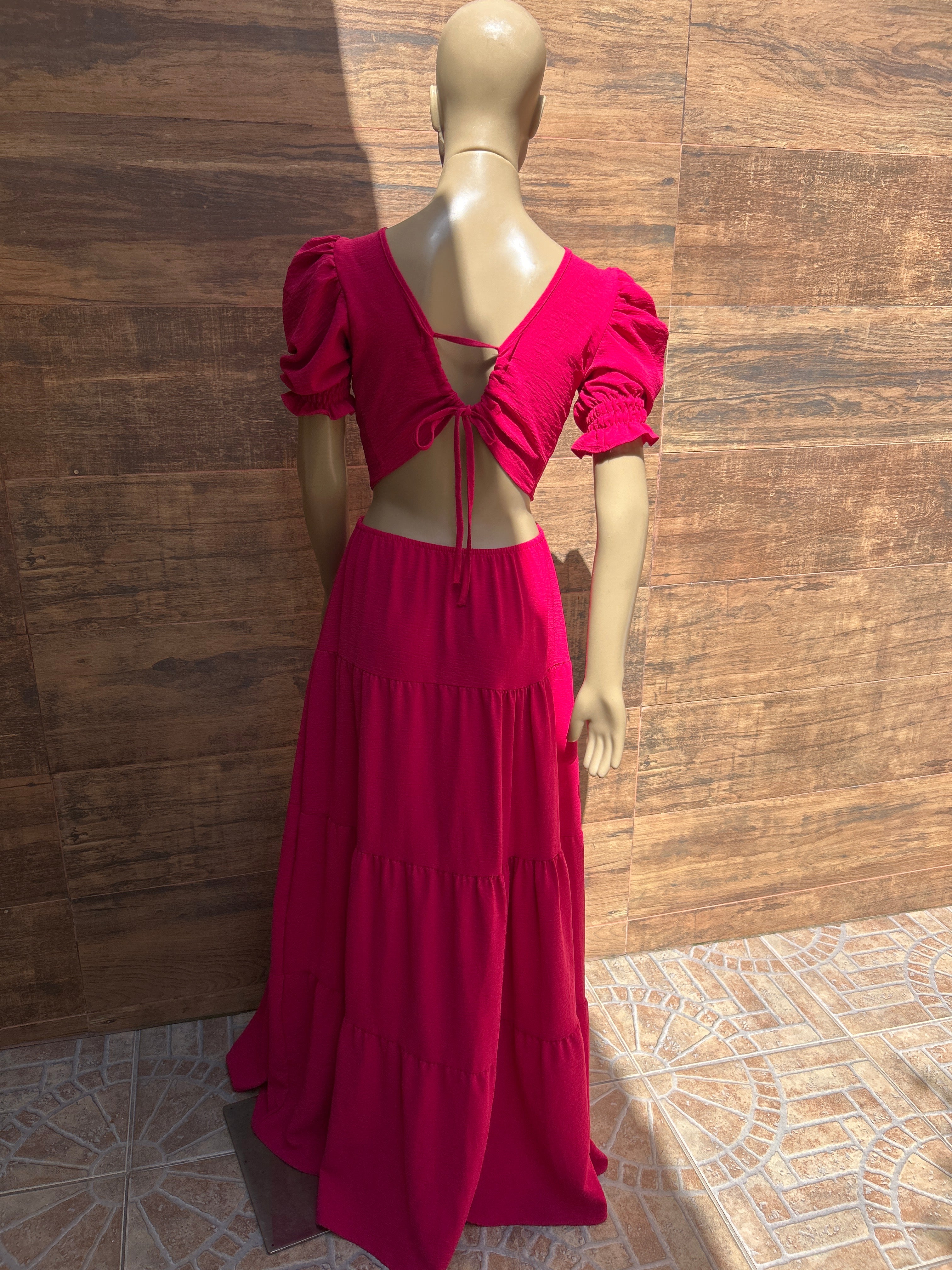 Vestido longo pink