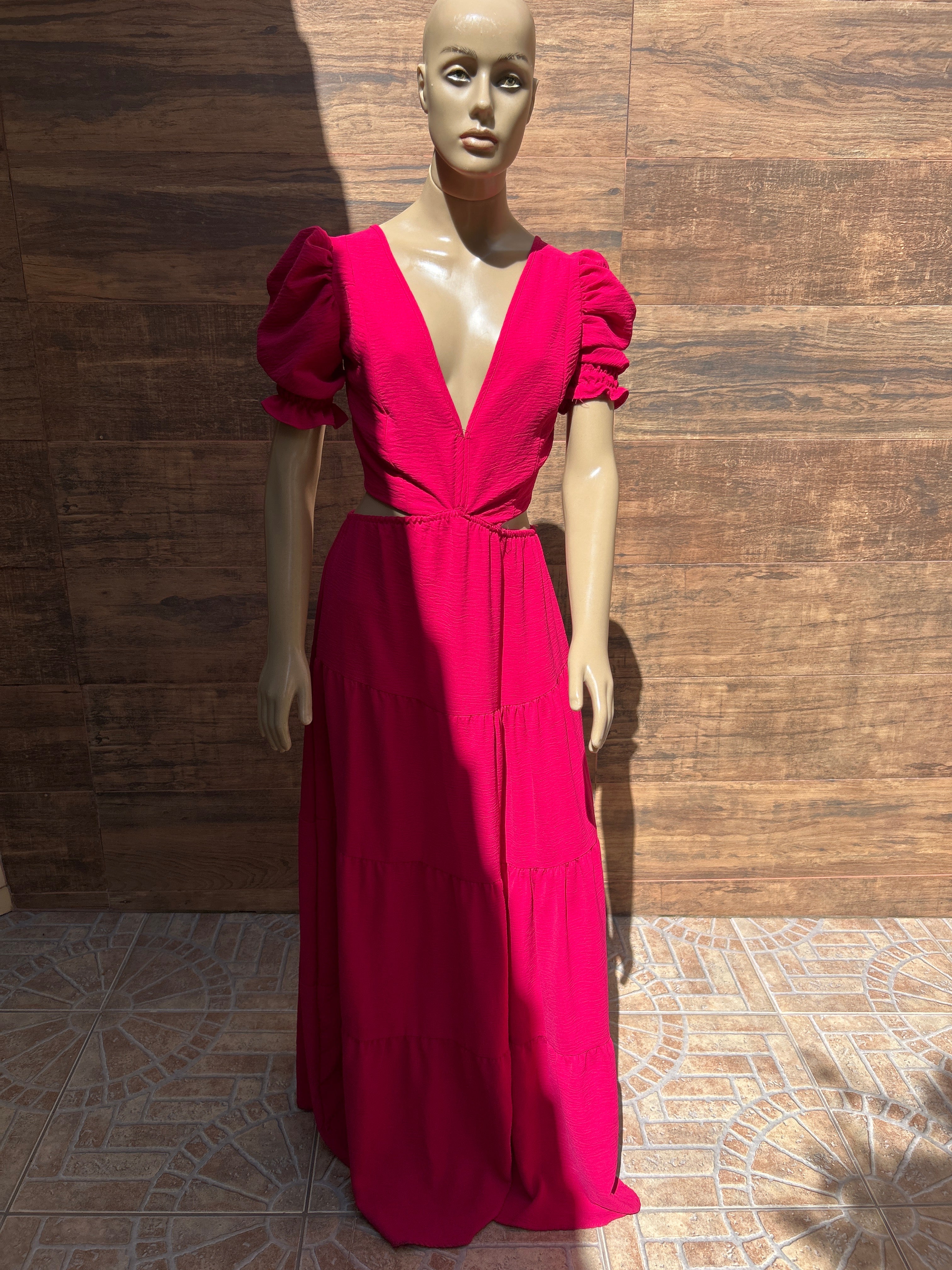 Vestido longo pink