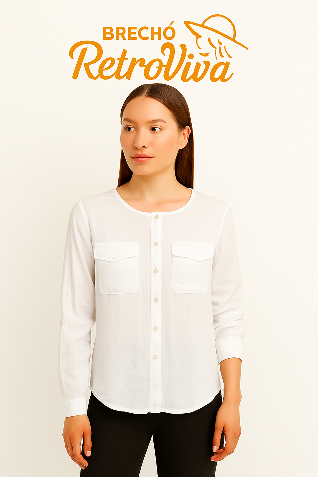 Camisa Branca com Bolso – TAM M